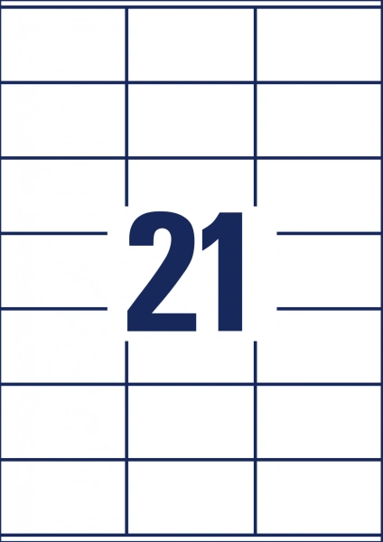 Этикетки Avery Zweckform 3481 A4 70x41мм 21шт на листе/70г/м2/100л./белый матовое самоклей. универсальная