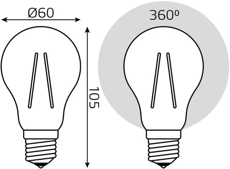 Лампа светодиодная Gauss Filament 102902212 12Вт цок.:E27 груша 185B 4100K св.свеч.бел.нейт. грушевидная (упак.:1шт)