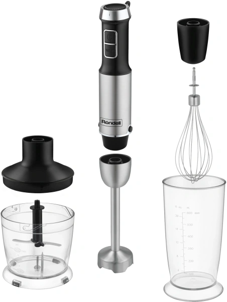 Блендер погружной Rondell RDE-1306 1200Вт черный/серебристый