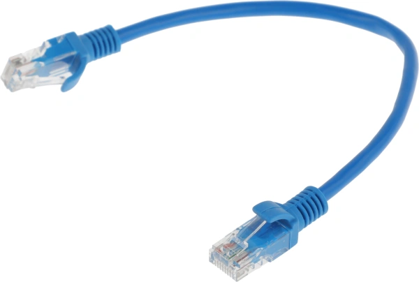 Патч-корд PP12-0.25M/B 1000G UTP 4 пары cat5E CCA molded 0.25м синий RJ-45 (m)-RJ-45 (m)