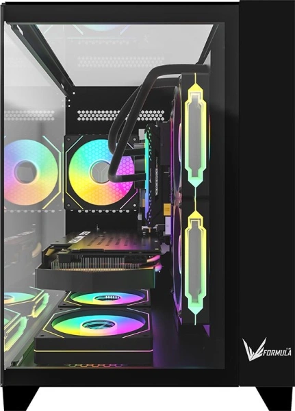 Корпус Formula Crystal Z9M черный без БП mATX 1xUSB3.0 1xUSB3.1 audio bott PSU