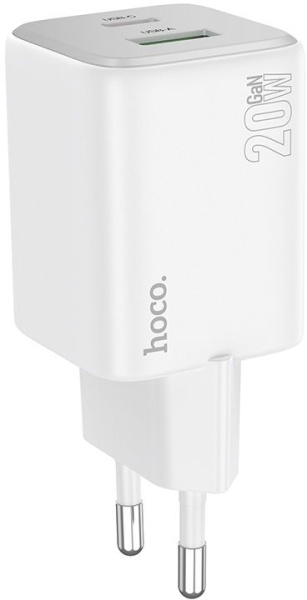 Сетевое зар./устр. Hoco N41 Almighty White 20W 3A (PD+QC+AFC) USB-A/Type-C универсальное белый