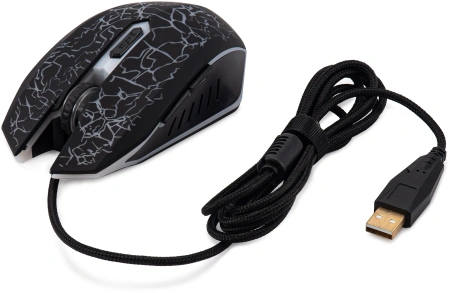 Мышь Оклик 896G черный оптическая (12800dpi) USB для ноутбука (5but)