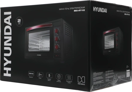 Мини-печь Hyundai MIO-HY102 50л. 2000Вт черный/красный