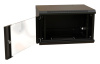 Шкаф коммутационный WRline (WR-TW-0966-GP-RAL9004) настенный 9U 600x600мм пер.дв.стекл 2 бок.пан. направл.под винты 60кг черный 500мм 500мм IP20 сталь