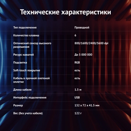 Мышь Оклик 905G INVASION черный оптическая (3600dpi) USB для ноутбука (6but)
