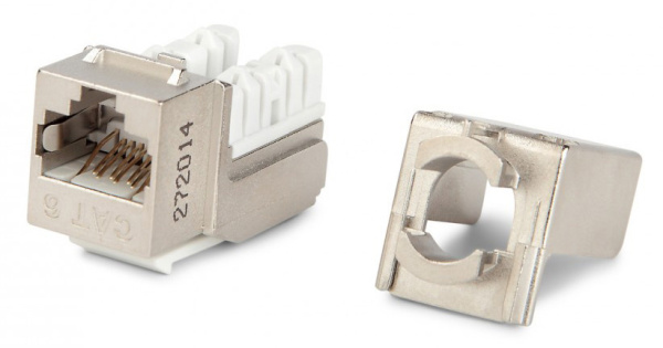 Модуль Hyperline KJNE-8P8C-C6-90-SH-F-WH информ. KeystoneRJ45 1 кат.6 STP бел. (упак.:1шт)