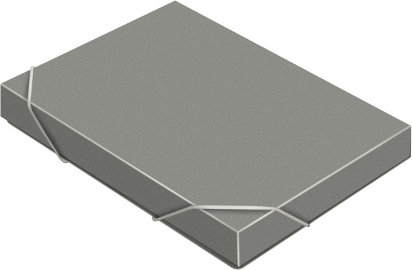 Папка-короб на резинке Бюрократ -BA40/07GREY пластик 0.7мм корешок 40мм A4 серый