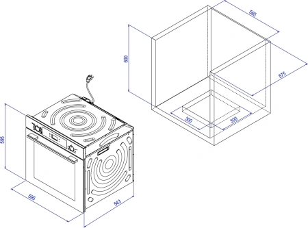 Духовой шкаф Газовый Weissgauff WGO 700 D нержавеющая сталь