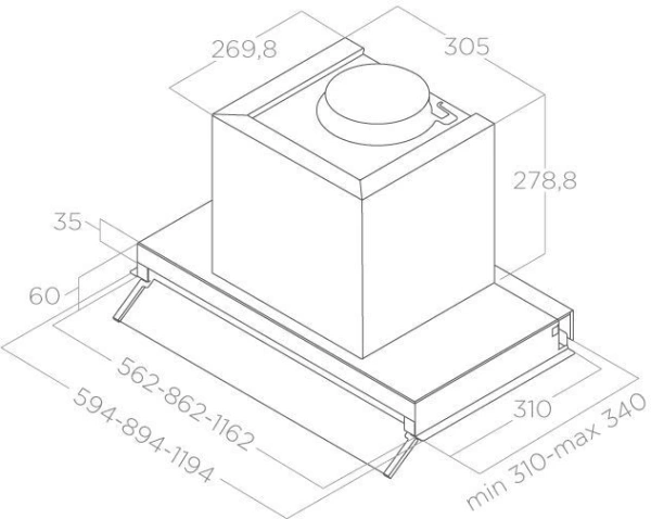 Вытяжка встраиваемая Elica Boxin IX/A/120 серебристый управление: поворотные переключатели (1 мотор)