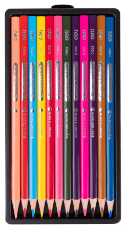 Карандаши цв. Deli EC00200 Color Emotion трехгран. липа 12цв. коробка/европод. (12шт)