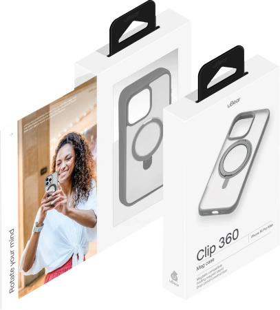 Чехол (клип-кейс) uBear для Apple iPhone 16 Pro Max Clip 360 with MagSafe серый (CS442GR69PRG-I24M)