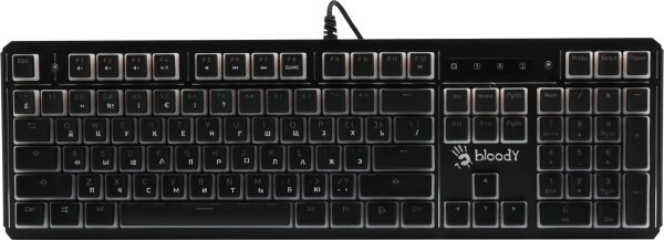 Клавиатура A4Tech Bloody B975P механическая черный USB Multimedia for gamer LED (подставка для запястий) (B975P)