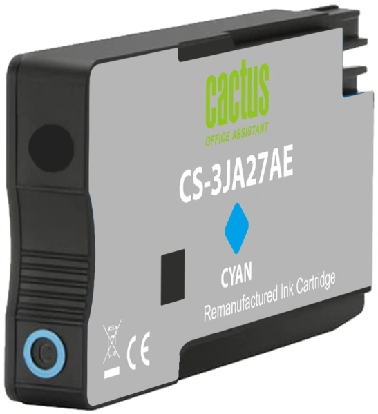 Картридж струйный Cactus CS-3JA27AE 963XL голубой (25.5мл) для HP OfficeJet Pro 9010/9010e/9012/9014/9015/9016/9019