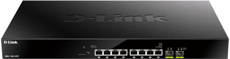 Коммутатор D-Link DMS-1100-10TP/A1A (L2) 8x1Гбит/с 2SFP+ 8PoE+ 240W настраиваемый