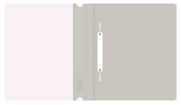 Папка-скоросшиватель Бюрократ Люкс -PSL20A5GREY A5 прозрач.верх.лист пластик серый 0.14/0.18