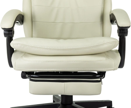 Кресло руководителя Бюрократ T-9950MSG-F слоновая кость эко.кожа крестов. пластик подст.для ног