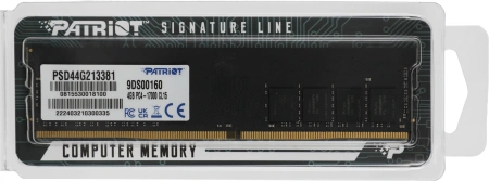 Память DDR4 4Gb 2133MHz Patriot PSD44G213381 Signature RTL PC4-17000 CL15 DIMM 288-pin 1.2В single rank Ret
