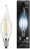 Лампа филам. Gauss Filament 11Вт цок.:E14 (упак.:10шт) свеча 220B св.свеч.бел.нейт. CF35 (104801211)