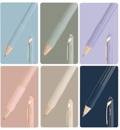 Набор ручек гелев. Deli Nusign (NS666-BK-P) корп.ассорти чернила черн. кор.карт. (12шт) линия 0.5мм