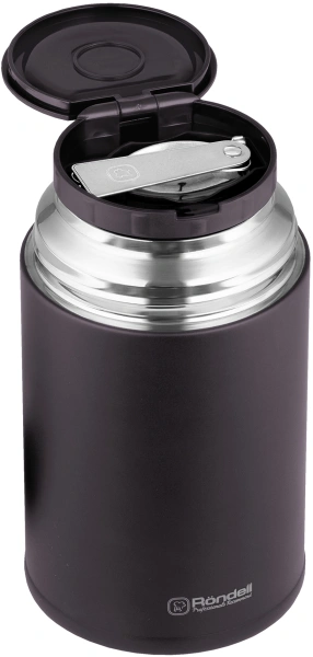 Термос для еды Rondell Tierno RDS-1661 0.7л. бордовый с чехлом картонная коробка