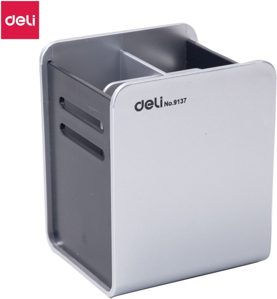 Подставка Deli E9137 для письменных принадлежностей 90х80х110мм ассорти пластик