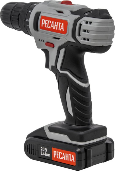 Дрель-шуруповерт Ресанта ДА-20-2ЛК аккум. патрон:быстрозажимной (кейс в комплекте) (75/14/11)