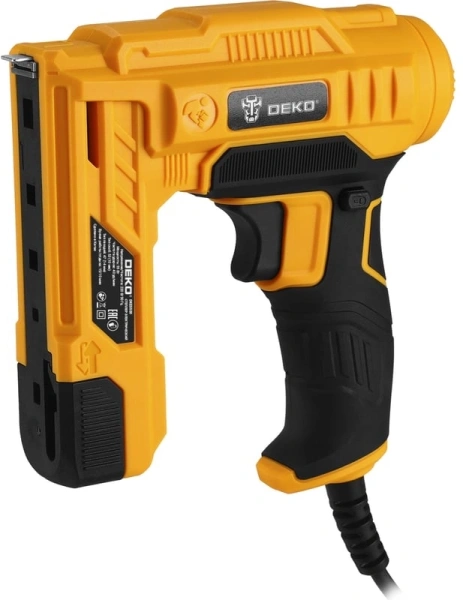 Степлер электрический Deko DKES500 скобы тип 53: 6-10 мм гвозди 47/F/055/049/300/J/SK50