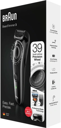 Триммер Braun BT3242 черный/серый (насадок в компл:2шт)