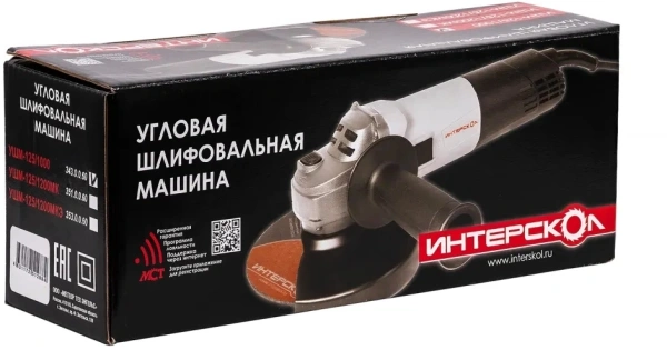Углошлифовальная машина Интерскол УШМ-125/1000 1010Вт 11000об/мин рез.шпин.:M14 d=125мм (343.0.0.60)