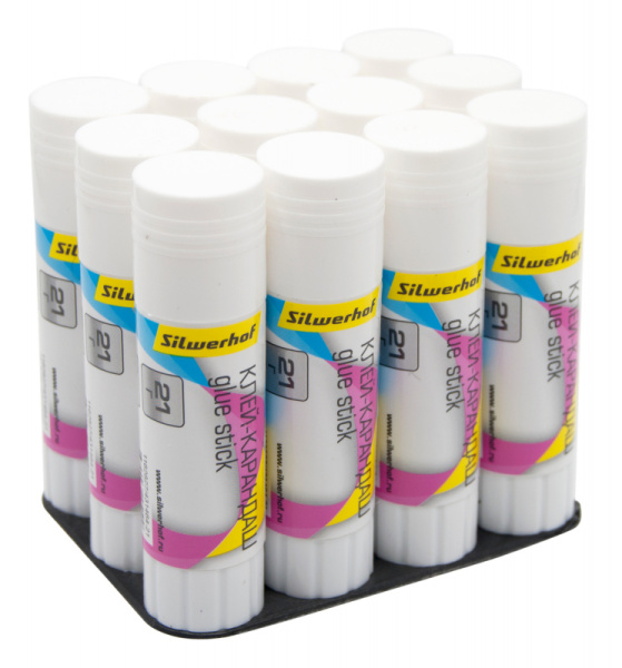 Клей-карандаш Silwerhof 431464-21 21гр ПВП термоусадочная упаковка