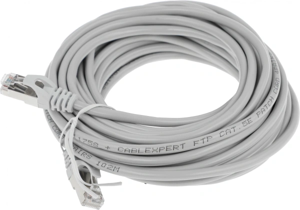 Патч-корд PP22-10M 1000G FTP 4 пары cat5E CCA molded 10м серый RJ-45 (m)-RJ-45 (m)