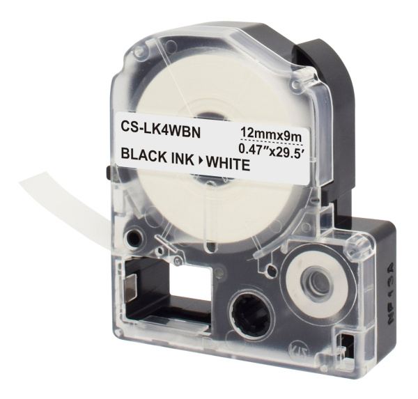 Картридж ленточный Cactus CS-LK4WBN LK-4WBN черный на белом 12x9 для Epson LW300/LW400/LW700/LW600P/LW1000P/K400/Z700/Z900