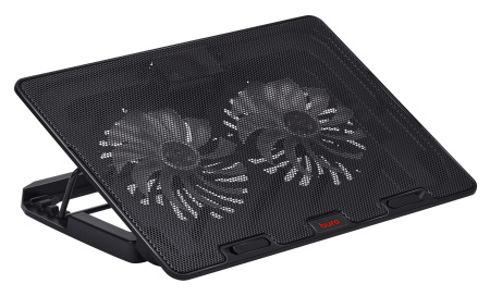 Подставка для ноутбука Buro BU-LCP156-B214H 15.6"355x255x30мм 2xUSB 2x 140ммFAN 900г металлическая сетка/пластик черный
