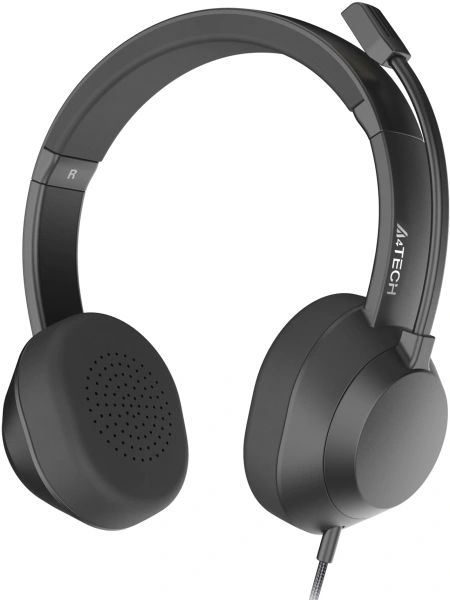 Наушники с микрофоном A4Tech FH150U черный 2м накладные USB (FH150U BLACK)