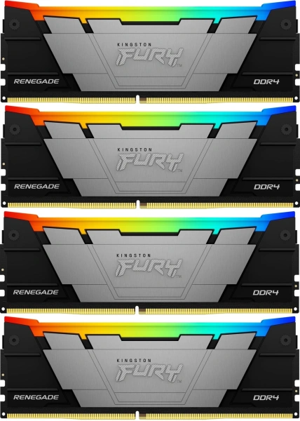 Память DDR4 4x16GB 3600MHz Kingston KF436C16RB12AK4/64 Fury Renegade RGB RTL Gaming PC4-28800 CL16 D