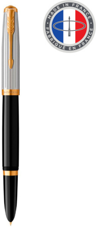 Ручка перьев. Parker 51 Premium (CW2169030) Black St.Steel GT F сталь нержавеющая подар.кор.