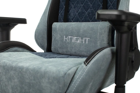 Кресло игровое Zombie VIKING 7 KNIGHT Fabric голубой текстиль/эко.кожа с подголов. крестов. металл