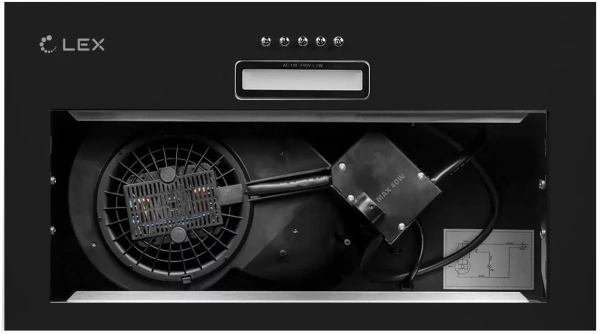 Вытяжка встраиваемая Lex GS Bloc LIGHT 600 черный управление: кнопочное (1 мотор)