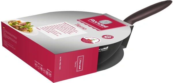 Сковорода ВОК (WOK) Rondell Tierno RDA-1581 круглая 28см покрытие: Xylan Plus ручка несъемная (с крышкой) черный