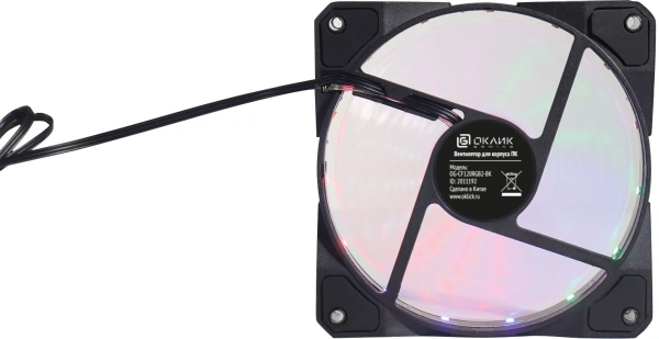 Вентилятор Оклик OG-CF120RGB2-BK 120x120x25 3-pin 4-pin (Molex)25dB LED Ret