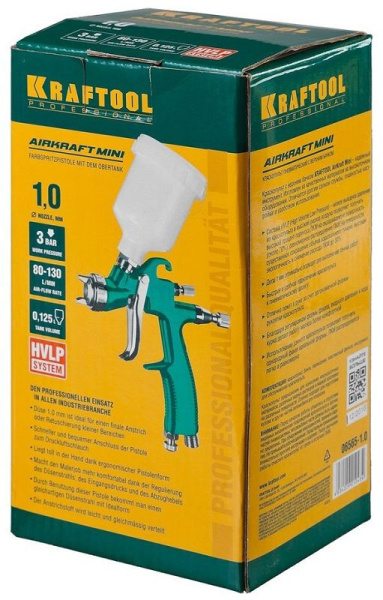 Краскораспылитель Kraftool 06565-1.0 3л/мин соп.:1мм бак:0.125л