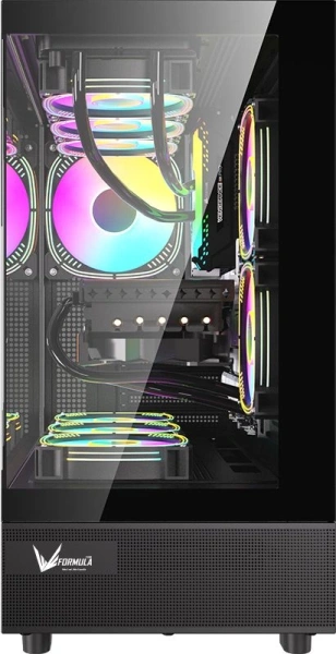 Корпус Formula Crystal Z8 FLOE черный без БП ATX 6x120mm 1xUSB2.0 1xUSB3.0 1xUSB3.1 audio bott PSU