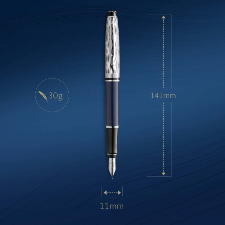 Ручка перьев. Waterman Expert L`Essence du Bleu (CW2166426) LaqBlue CT F сталь нержавеющая подар.кор.