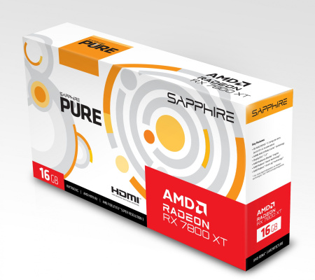 Видеокарта Sapphire PCI-E 4.0 11330-03-20G PURE RX 7800 XT GAMING OC AMD RX7800XT 16Gb 256bit GDDR6