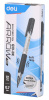 Ручка шариков. Deli Arrow EQ10-BK серый мет./черный d=0.7мм черн. черн. резин. манжета
