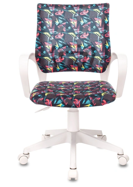 Кресло детское Бюрократ BUROKIDS 1 W мультиколор геометрия крестов. пластик пластик белый