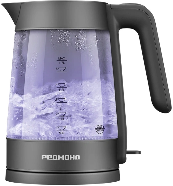 Чайник электрический Редмонд KG252 1.7л. 2200Вт серый корпус: пластик/стекло
