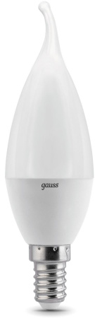 Лампа светодиодная Gauss 6.5Вт цок.:E14 свеча 220B 4100K св.свеч.бел.нейт. (упак.:1шт) (104101207)