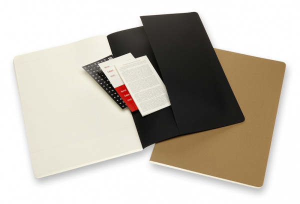 Блокнот Moleskine CAHIER SUBJECT CH5STNB A4 обложка картон 160стр. линейка мягкая обложка черный/бежевый